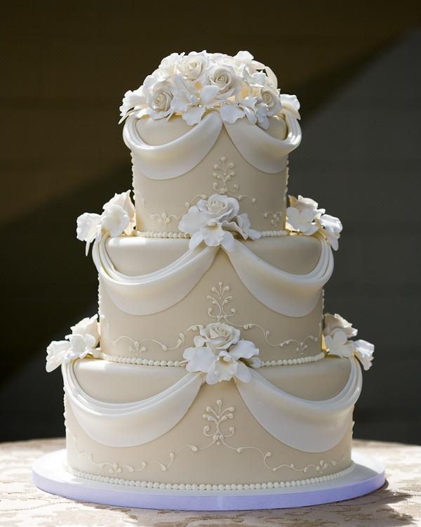 Wedding - White & Gold Wedding Cakes