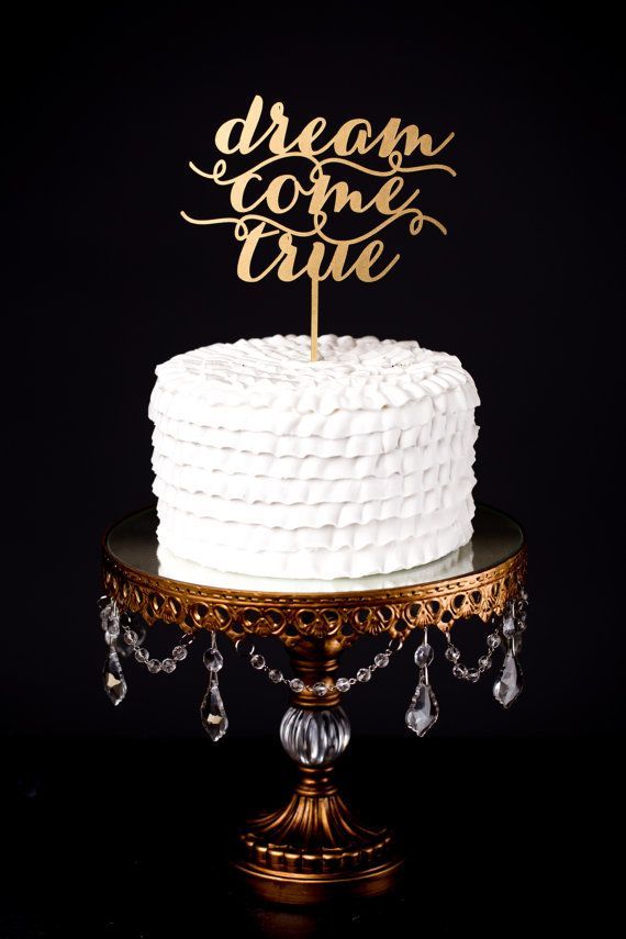 Wedding - Gold Wedding Cake Topper - Dream Come True
