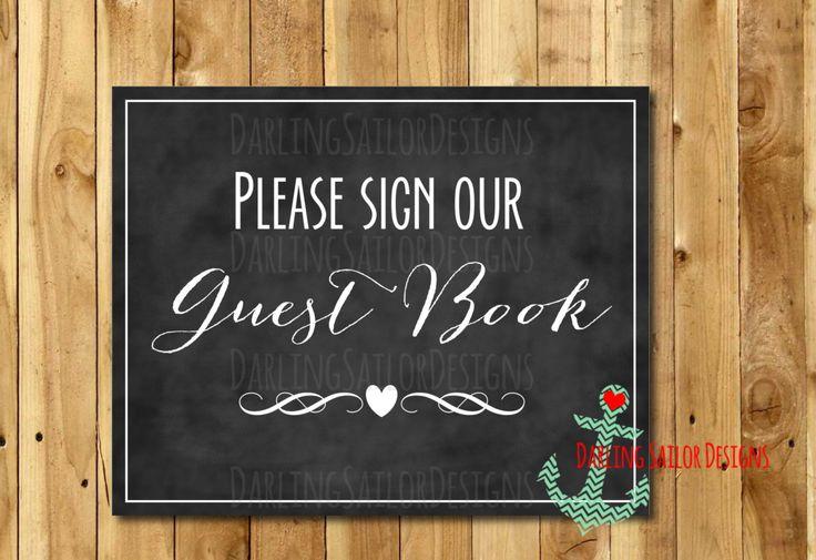 Wedding - Instant Download Chalk Guest Book Sign, Chalkboard Wedding, Printable, 5x7, 8x10, 16x20