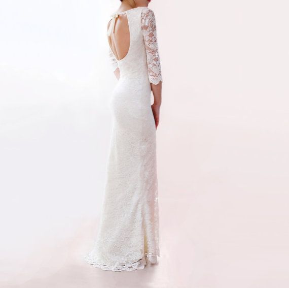 Свадьба - Богемный свадебное кружевное платье, сшитое платье, хиппи, Бохо свадебное платье - цвета светлой слоновой кости
