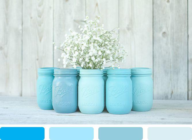 Wedding - Color Trend: Painted Mason Jars!