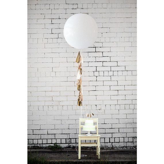 Wedding - Balloon Tassels: Blush W/White Balloon