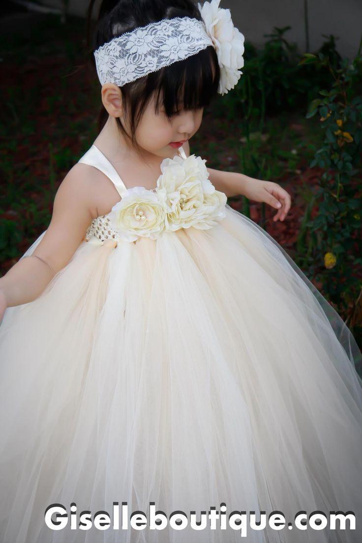 Wedding - Flower Girl Dress Ivory Vintage Wit