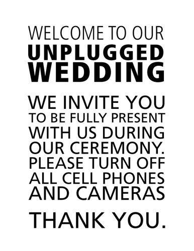 Wedding - How To Have An Unplugged Wedding: Copy 'n' Paste Wording And Templates