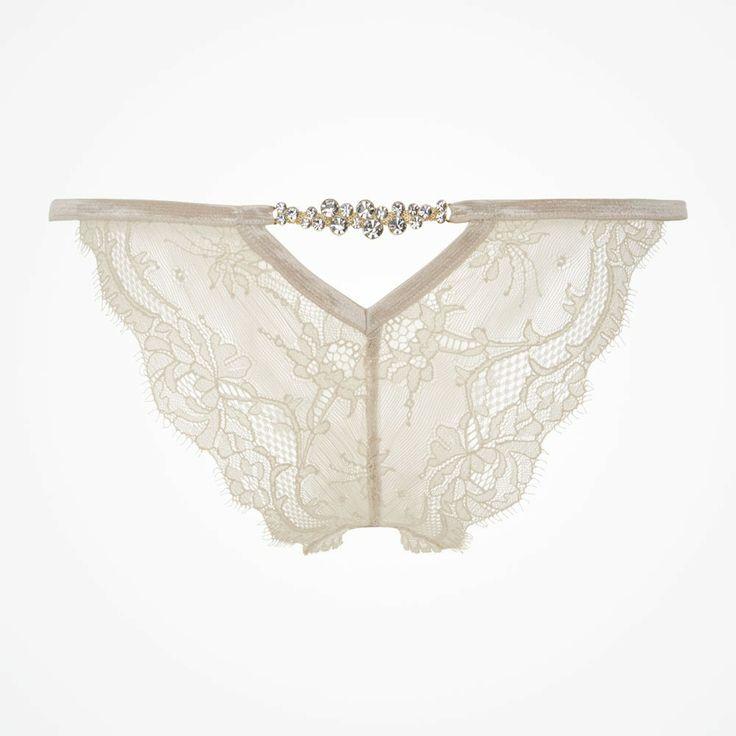Wedding - Creme Brulee Lace And Crystal Detail Brief