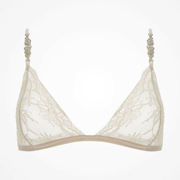 Wedding - Creme Brulee Lace And Crystal Detail Soft Bra