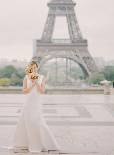 Свадьба - Шикарный Парижский Elopement Стрелять