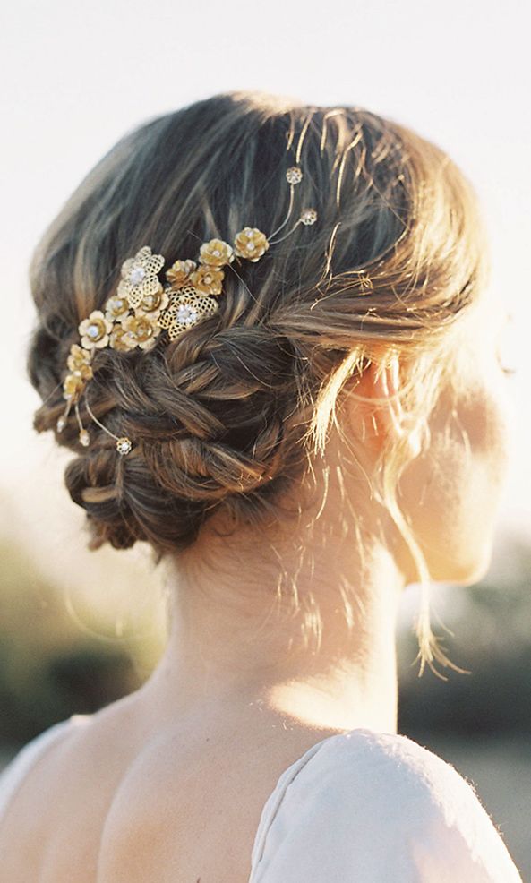 زفاف - بيج الزهور مشط الشعر