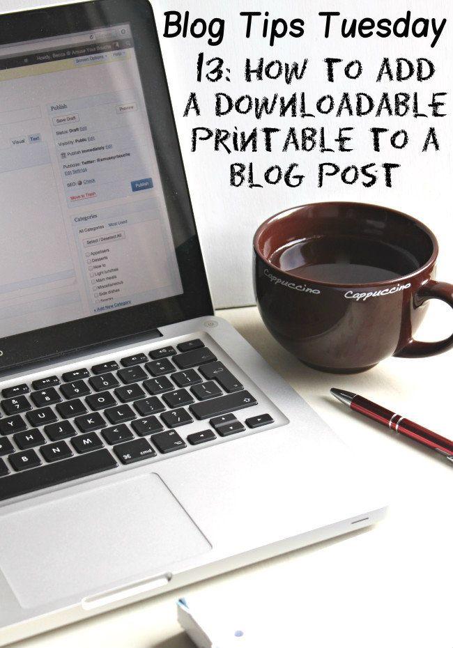 Wedding - Blog Tips Tuesday 13: How To Add A Downloadable Printable To A Blog Post