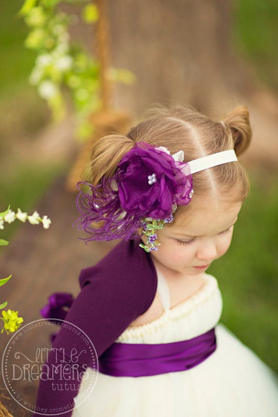 Wedding - Plum-Thing Special, Flower Girl, Boho Wedding Accessory, Photography Prop, Headband