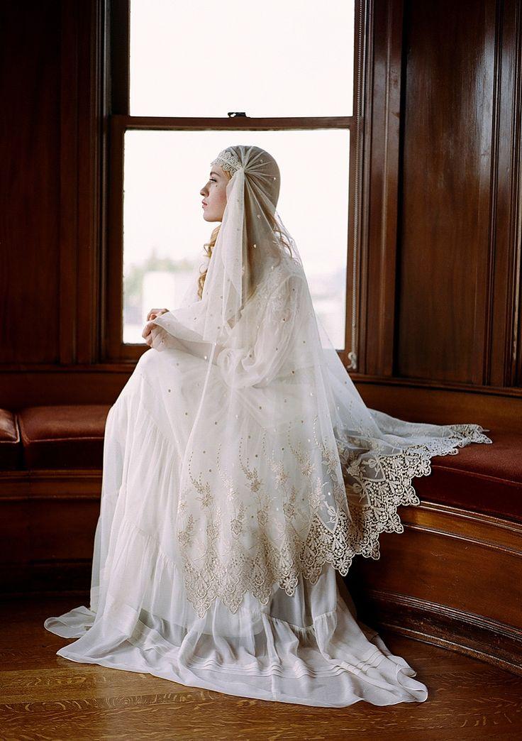 زفاف - المؤنث، رومانسية وأنيقة الحجاب الزفاف مع ساحر الزفاف الدعامات