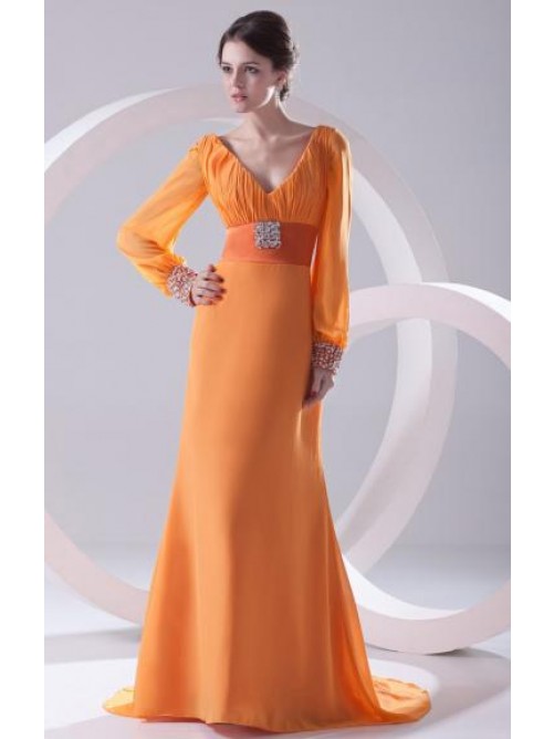 Mariage - Long Sexy Orange Dresses