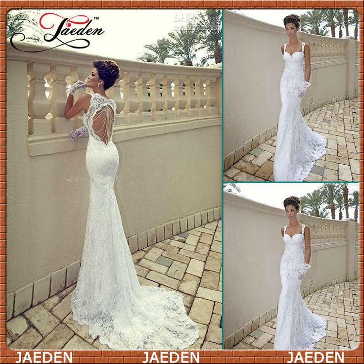 Свадьба - Alibaba.com - оптовая JW0615 бретельках милая укутать Sexy Backless дизайн дешевые свадебные платья