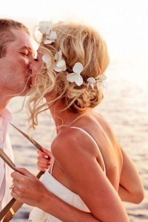 زفاف - شاطئ الزفاف أفكار الشعر، تسريحات الزفاف