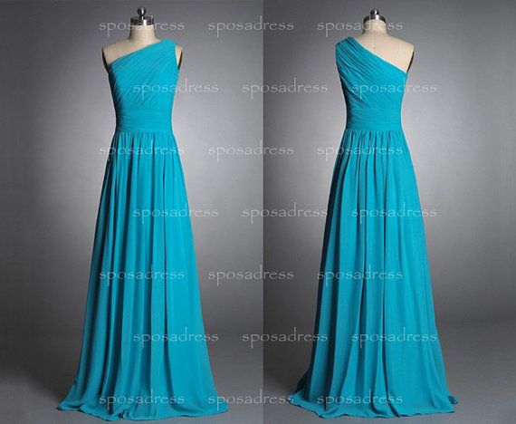 Wedding - Blue Bridesmaid Dress, Blue Prom Dress, Chiffon Bridesmaid Dress, Chiffon Prom Dress, Blue Dress, Cheap Bridesmaid Dress, RE117