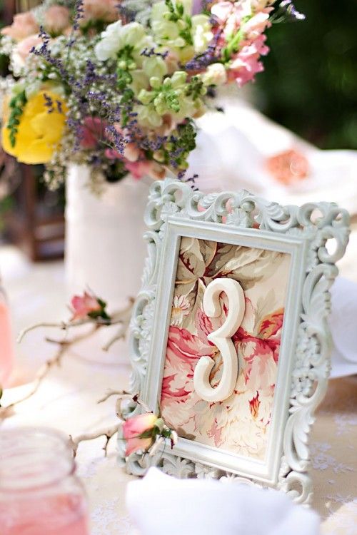 Hochzeit - Vintage-Rahmen-Table-Anzahl
