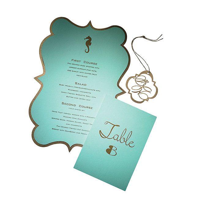 Wedding - Mint Green And Gold Wedding Stationery