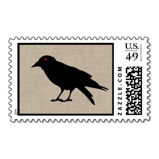 Mariage - Raven sur toile de jute Stamp