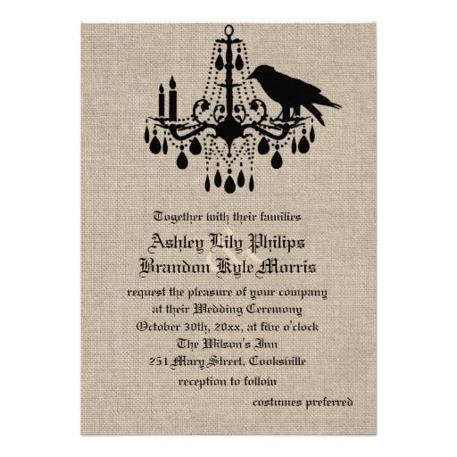 Wedding - Raven And Damask On Burlap Wedding Invitation