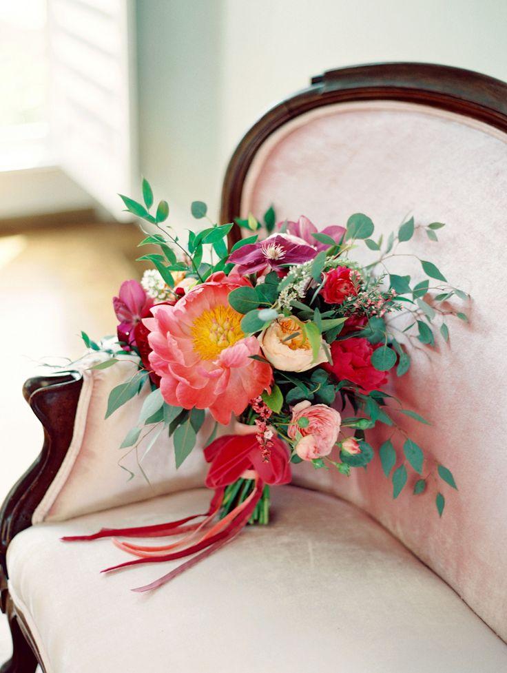 Hochzeit - Bunte rosa Blumenstrauß