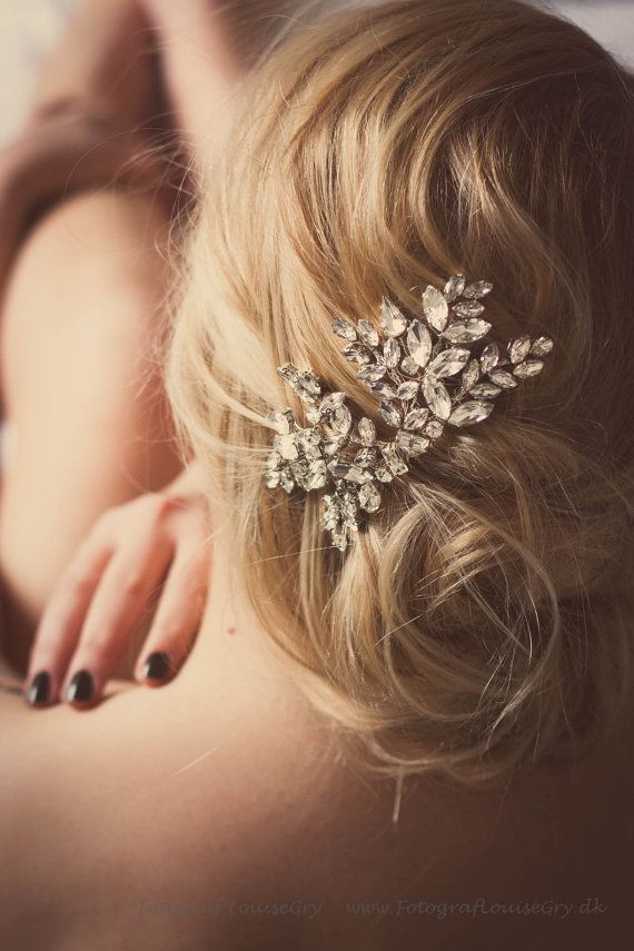 Wedding - Wedding Bridal Hair Comb, Bridal Headpiece, Miss Nanna Rhinestone Crystal Comb