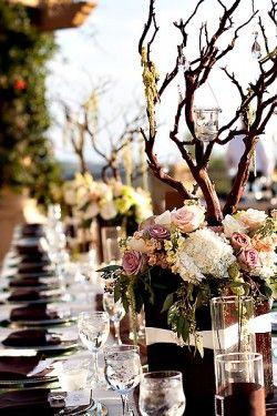 Ideas para decoraciones con ramas para boda 1