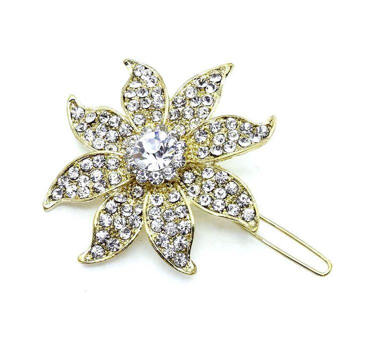 Hochzeit - Gold Flower Hair Pin