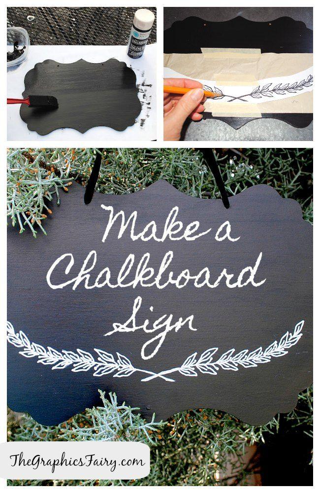 Hochzeit - DIY Tutorial - Painted Chalkboard Sign