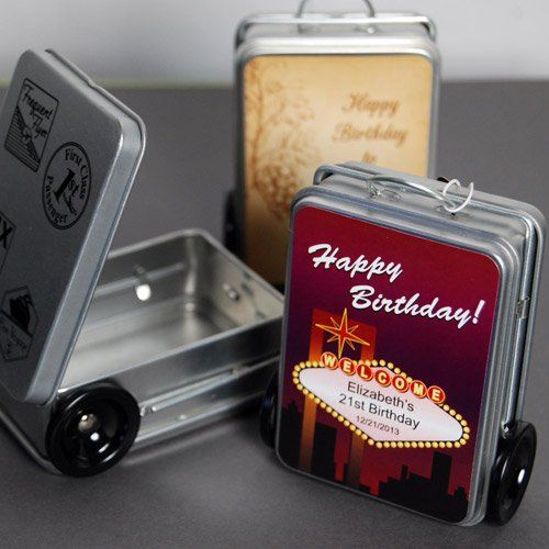 زفاف - Mini Suitcase Favor Tins