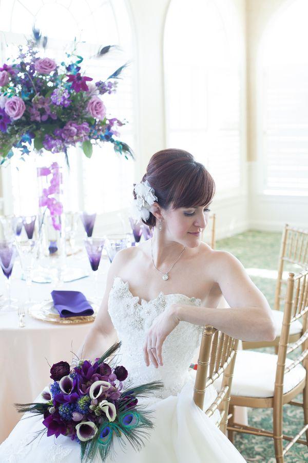Свадьба - Purple & Gold Peacock Wedding Inspiration