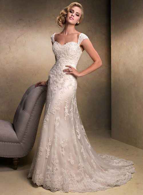 Hochzeit - New Lace White Ivory Wedding Dress Custom Size 2-4-6-8-10-12-14-16-18-20
