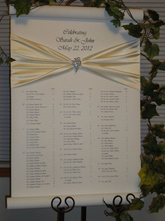 Hochzeit - Wedding Seating Chart - Seating Scroll For Your Wedding Or Event