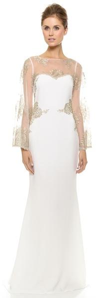 Wedding - Badgley Mischka Collection Bell Sleeve Gown