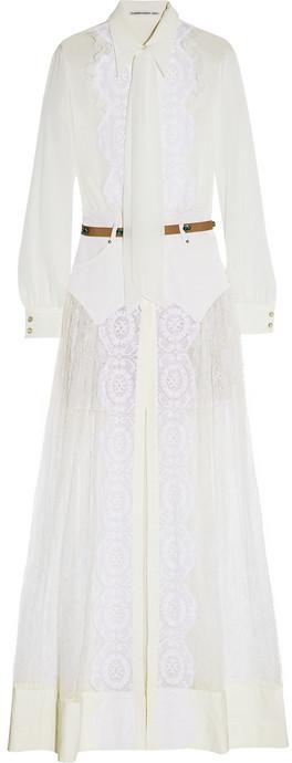 Hochzeit - Alessandra Rich Chiffon and lace bodysuit and maxi skirt set