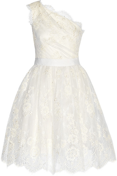 Hochzeit - Marchesa One-shoulder embellished tulle dress
