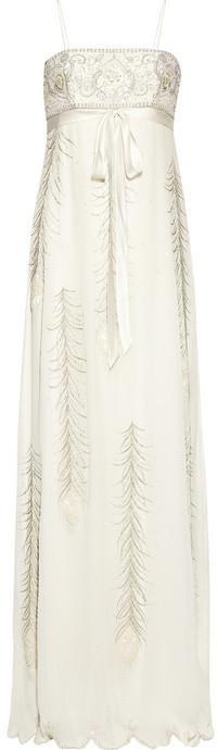 زفاف - Matthew Williamson Embellished silk-chiffon gown