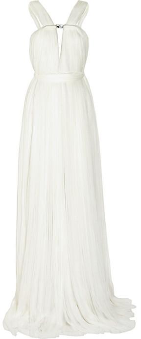 Hochzeit - Lanvin Ruched silk-blend tulle gown