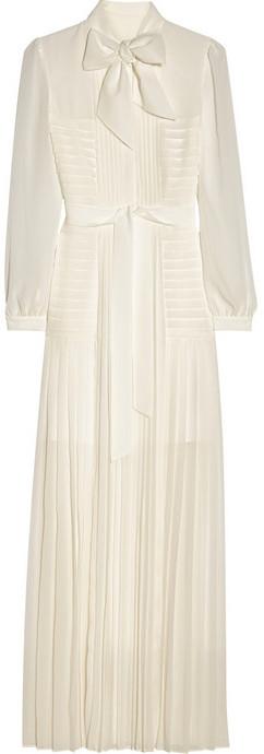 Mariage - ALICE by Temperley Long Rose pleated georgette maxi dress