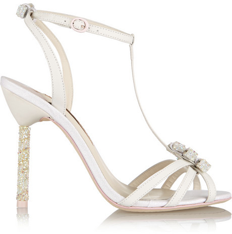 Mariage - Sophia Webster Fleur embellished leather and glitter-finished twill sandals