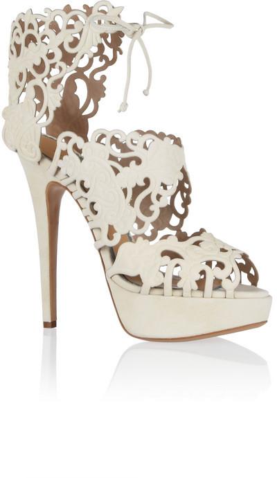 Hochzeit - Charlotte Olympia Belinda cutout suede sandals