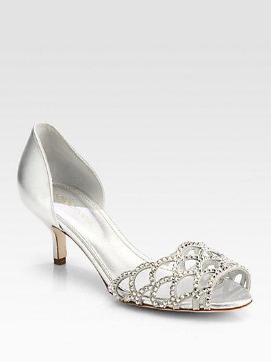 Wedding - Sergio Rossi Crystal-Coated Metallic Leather Sandals