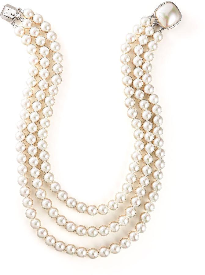 زفاف - MAJORICA JEWELRY LTD Three-Strand Pearl Necklace