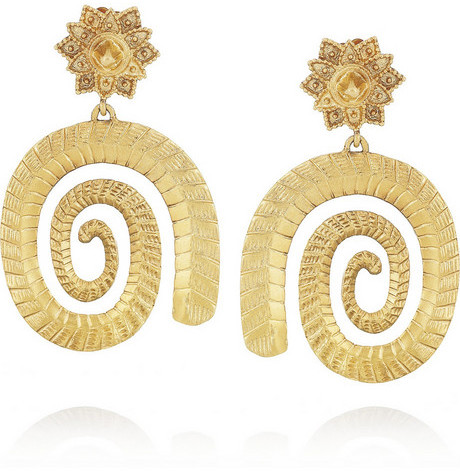 زفاف - Sophia Kokosalaki Gold-plated silver spiral earrings