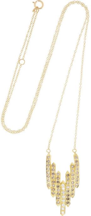 زفاف - Halleh Wing 18-karat gold diamond necklace