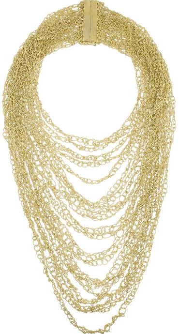 Hochzeit - Rosantica Penelope gold-dipped multi-strand necklace