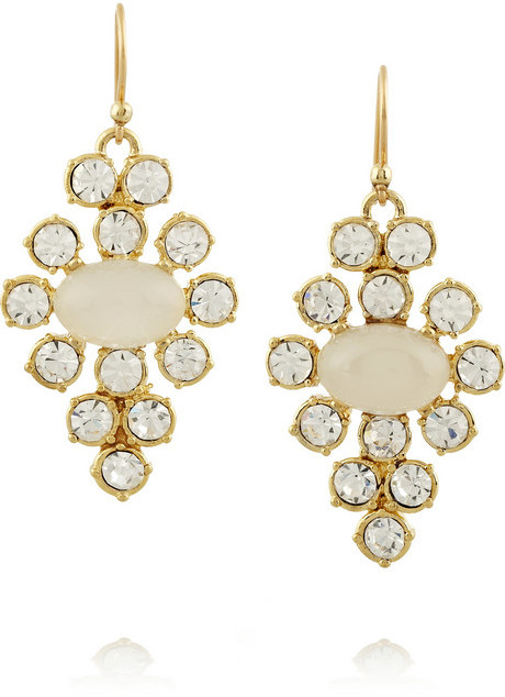 زفاف - Lulu Frost Empress gold-plated resin and crystal earrings