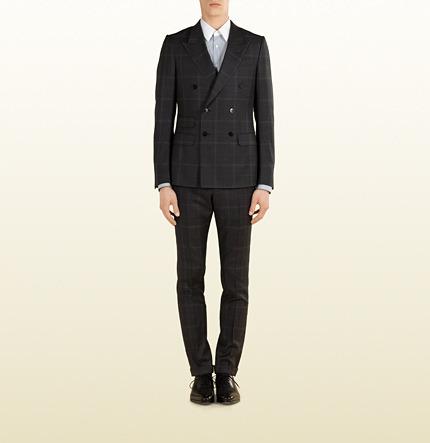 زفاف - Dark Grey Check Wool New Signoria Suit