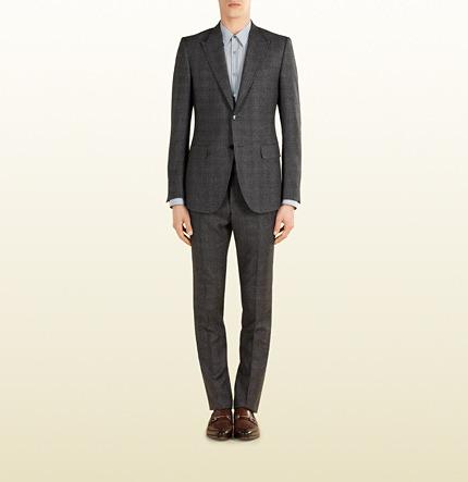 زفاف - Grey Wool Check Marseille Suit