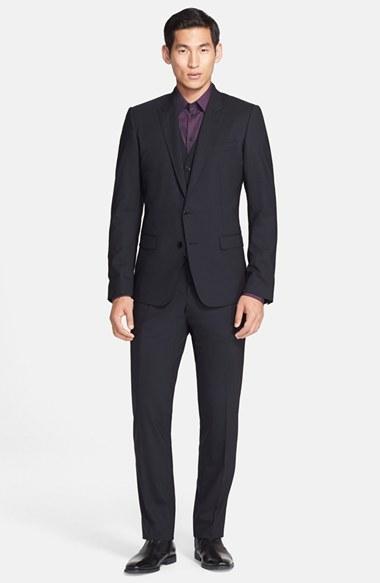 Wedding - Dolce&Gabbana 'Martini' Black Stretch Wool Three-Piece Suit