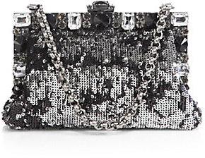 Hochzeit - Dolce & Gabbana Small Framed Sequined Clutch with Chain